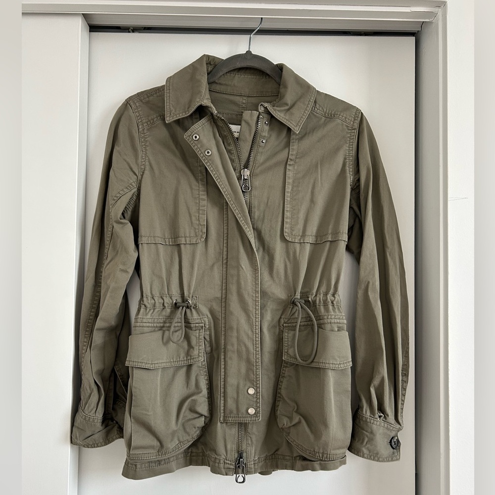 Club Monaco Olive Green Utility Jacket with Cinched Waist